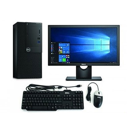 dell optiplex (3060) mt desktop pc (intel core i3-8100/4gb ram/1tb hdd/windows 10 pro/19.5 inch monitor/no dvd/3 year warranty), black